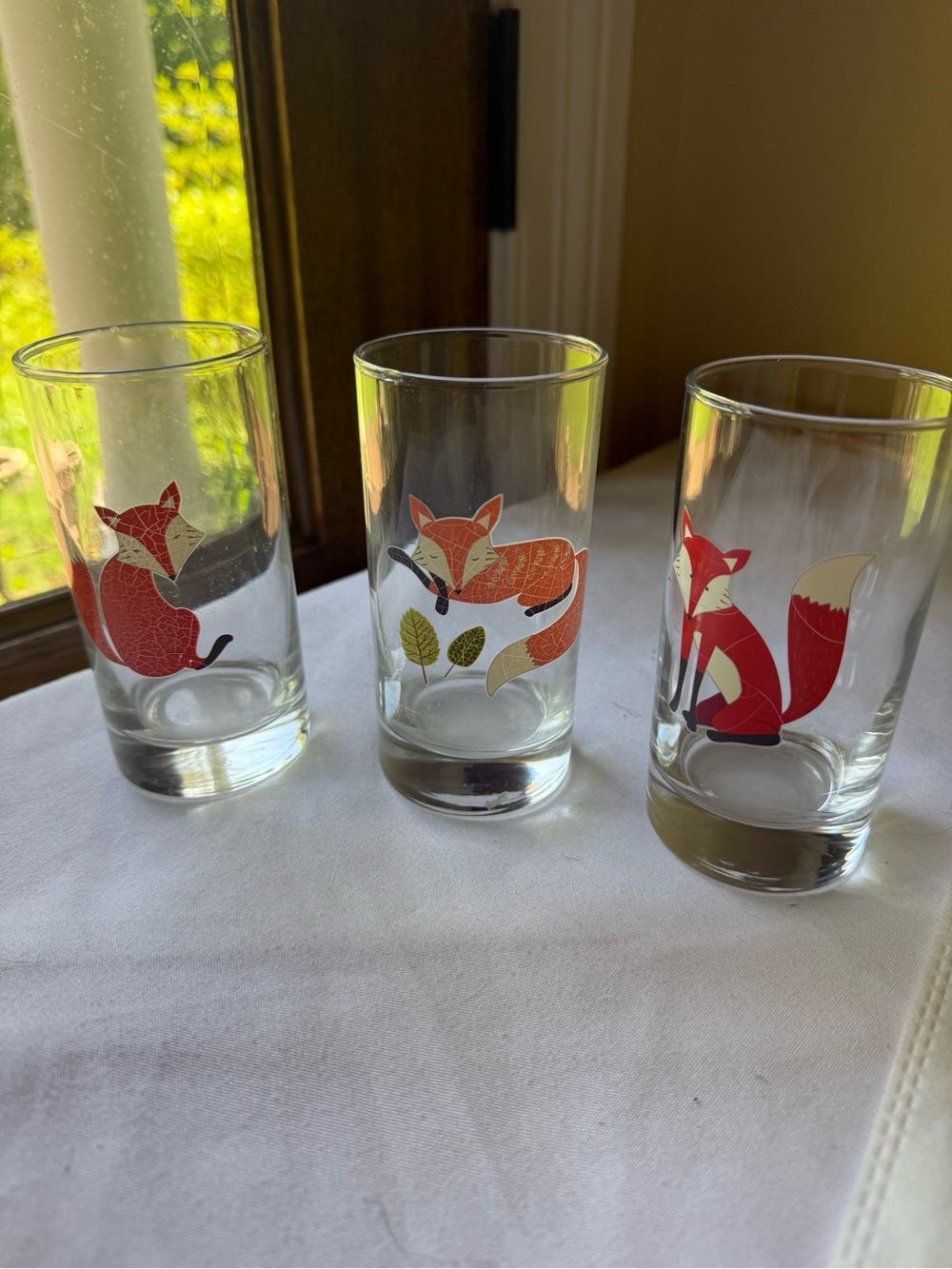 Set of 3 Fox Glasses from Paper Source from early 2000s
